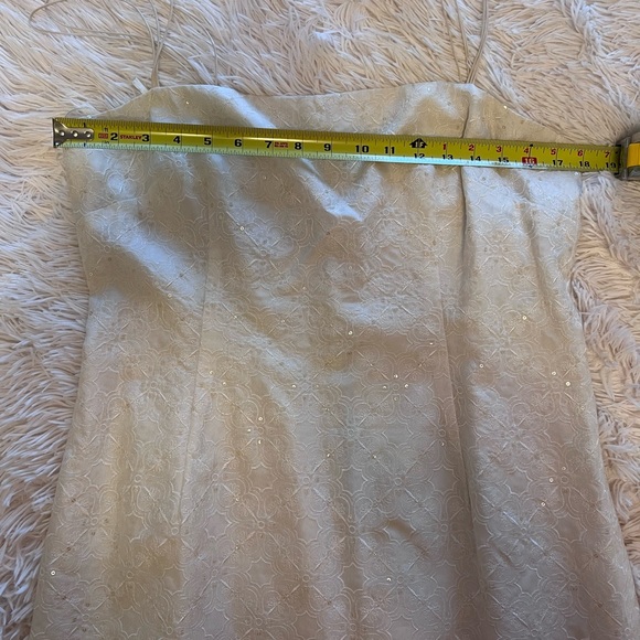 Vintage 1990s Talbot's Women's White Silk Winter Wedding Dress Snowflake Sequins - Picture 12 of 12